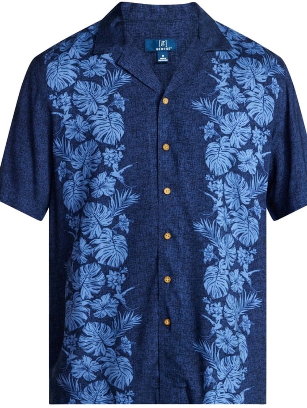 George Men's Relaxed Fit Printed Camp Shirt with Short Sleeves